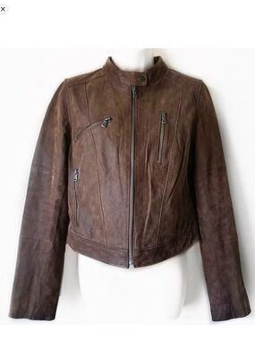 Levi’s genuine suede leather moto jacket Size 3X Mocha brown color